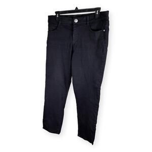 Bass Black Stretch Casual Capri Pant Elastic Waist 12